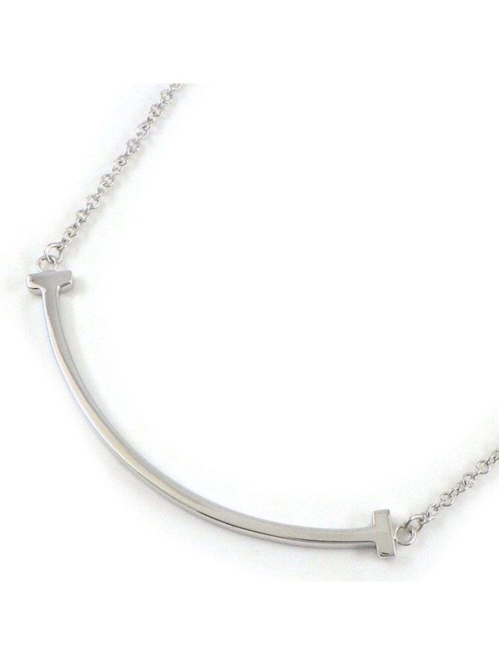 Tiffany & Co Necklace T Smile Small 18k White Gold